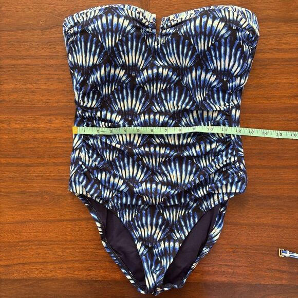 TOMMY BAHAMA Mare Navy Tide Dye Seashell Bandeau Pull-On Attachable Strap 6 - Picture 11 of 12
